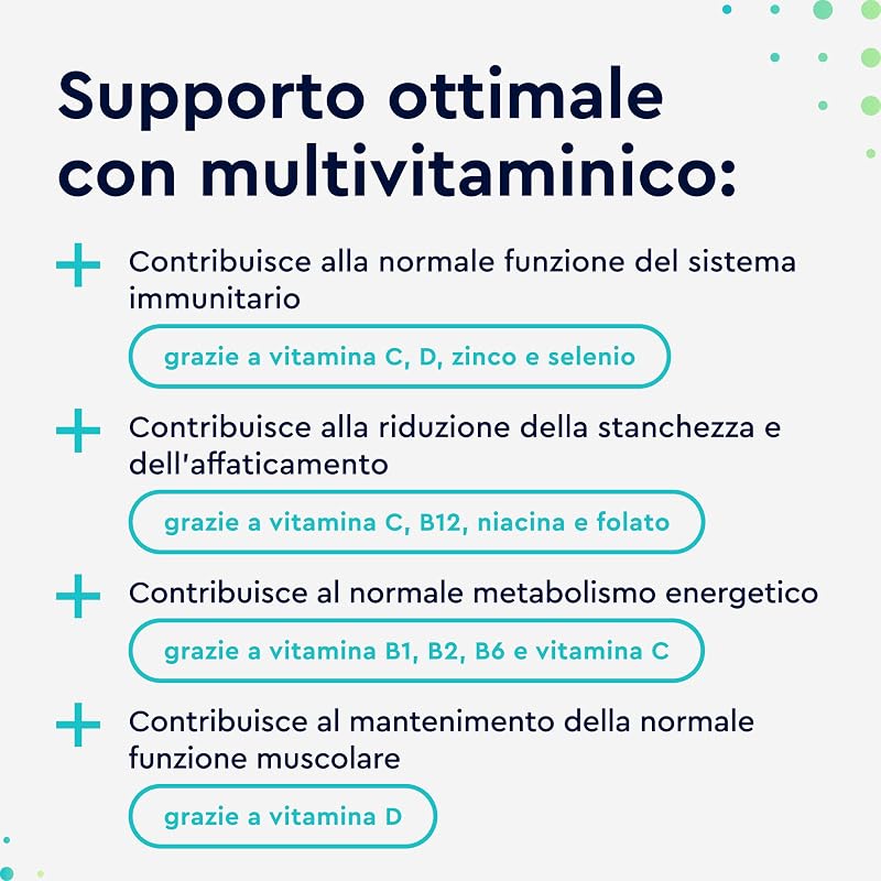 Multivitaminico Completo - 450 Compresse, Maxi Formato, Integratore Multivitaminico con Vitamine e Minerali, Vitamine A,B,C,D3,E, Calcio, Zinco, Selenio - Confezione multipla