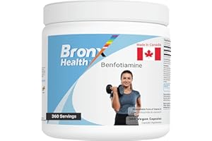 BRONX Benfotiamine 100mg - 360 Vegan Capsules | Value Pack | Bioavailable Form of Vitamin B1 | Nerve Support Supplement | Pow