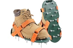 TRINKA Lawn Aerator Shoes for Grass, Lawn Aeration Shoes with Adjustable Hook Loop Straps and Heavy Duty Spike, Soil Aerator Tool for Aerating Patio Yard Garden