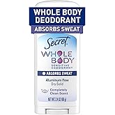 Secret Whole Body Deodorant Dry Feel Stick + Absorbs Sweat for Women, Naturally Derived Ingredients, Completely Clean Scent, Aluminum Free Deodorant Stick, 72 HR Odor Protection, 2.4 oz
