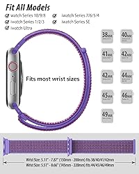 Nylon Loop Sport Band Compatible with Apple Watch