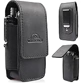 Topstache Multitool Sheath with Belt Clip - EDC Belt Organizer Multi Tool Case - Leather Multitool Holster for Belt - Magnetic Closure Leather Multitool Pouch Fits Folding Tool, Black