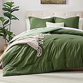 satisomnia Green Queen Comforter Set 3 Piece, Full Size Down Alternative Comforter Set