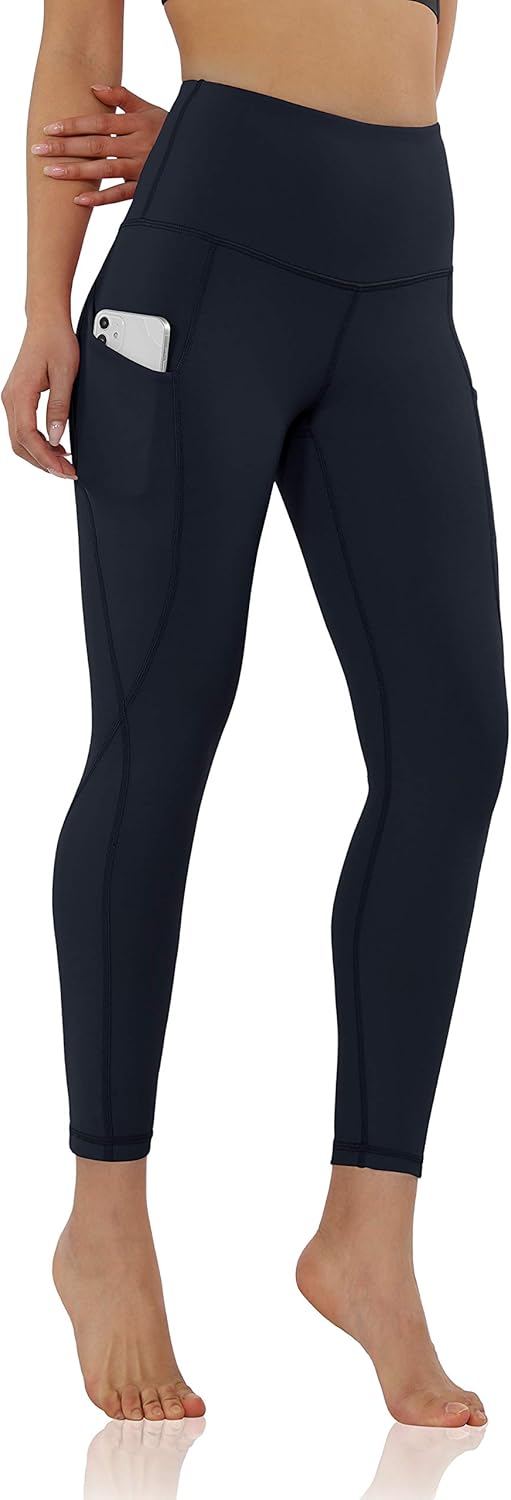 ODODOS Women's High Waisted Yoga Leggings with Pocket, Workout Sports Running Athletic Pants with Pocket: Clothing