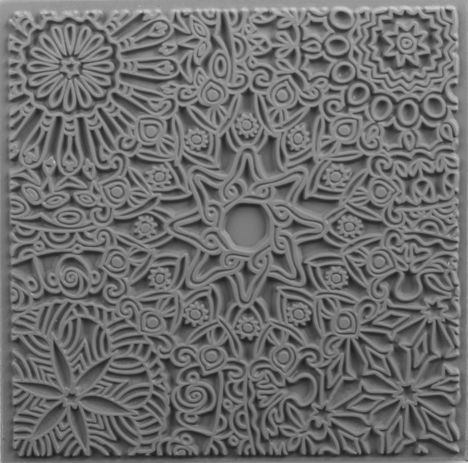 CERNIT CE95025C - Texture Plates for Modelling Clay - Creative Support in Rubber, Polymer Clay - Mandala Effects and reliefs - Format 9x9 cm - Creative