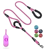 JSXD Dog Leash,5 FT Heavy Duty Double Handle Dog