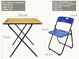 Meta Exam Folding Chair & Table Set - Portable, Collapsible, Blue view 2