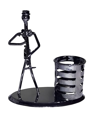 Nprc Human With Music Instruments Metal Pen Stand For Home Decor