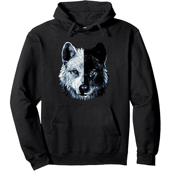 Amazon.com: Polar And Black Two Face Wolf Split Face Magical