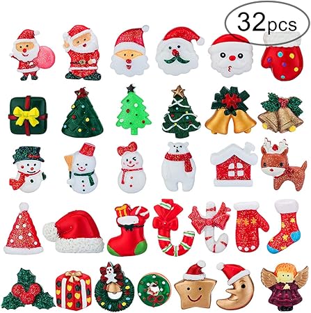 Decorazioni Natalizie Per Biglietti Di Auguri.Melliex 32pcs Mini Decorazione Natale Miniatura In Resina Di Natale Babbo Natale Albero Di Natale Per Natalizia Decorazioni Di Regalo Pacco Biglietti D Auguri Amazon It Casa E Cucina