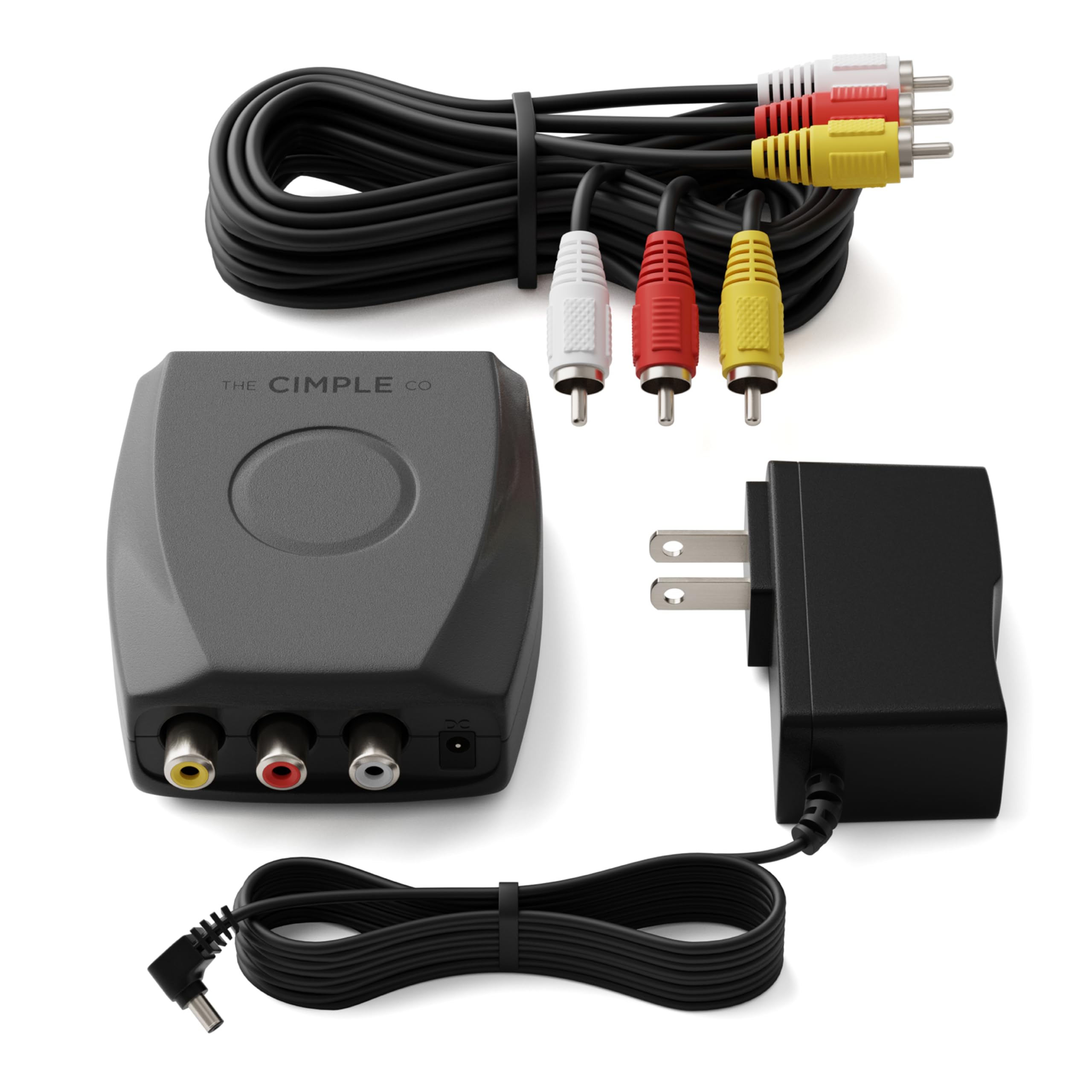 THE CIMPLE CO RF Modulator - RCA Composite to RF Coaxial - Converts Standard Definition Signals to Coax, Includes AV Cable