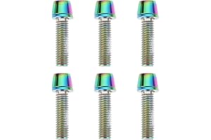 AS Axis Spindleon 6pcs M5*18mm Bicycle Handle Bar Screw Stainless Steel Titanium Plated for Mountain Bikes Road Bikes Folding