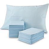 Stock Your Home (100 Count) Disposable Pillow Case Covers, Tissue/Poly 21" x 30" Standard Size, Single-Use Pillowcases with Moisture Barrier in Blue
