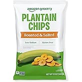 Amazon Grocery, Roasted &amp; Salted Plantain Chips, 12 Oz, Pack of 4 (Previously Amazon Fresh, Packaging May Vary)