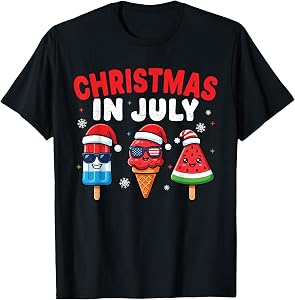 Popsicles Ice Cream Christmas in July Women Toddler Boy Kids T-Shirt