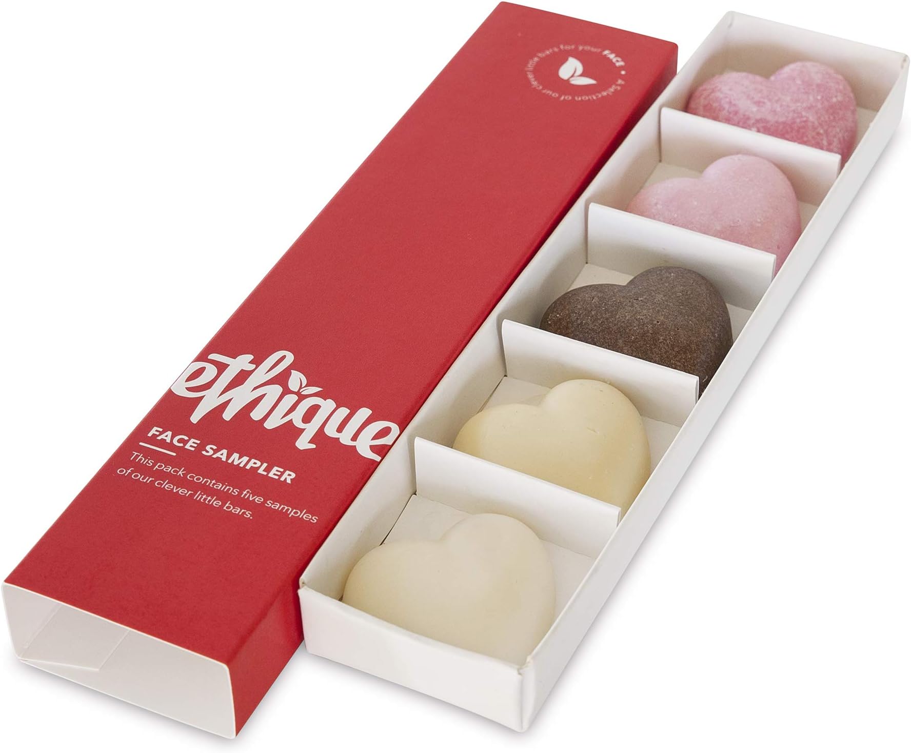 Ethique Eco-Friendly Face Sampler, 5 Piece Variety Pack Beauty Bar Set (Face Range Collection), Sustainable Natural Face Kit, Plastic Free, Vegan, Plant Based, 100% Compostable and Zero Waste, 5 bars