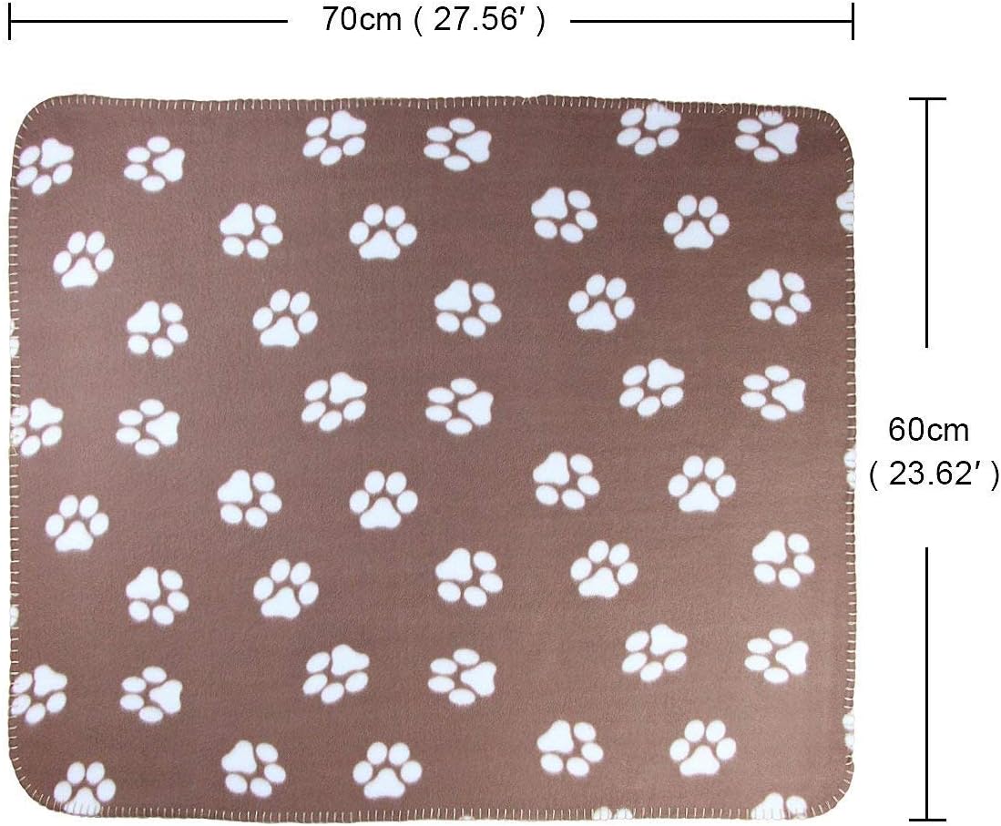 AK KYC 6 Pack Mixed Puppy Blanket Cushion Dog Cat Fleece Blankets Pet Sleep Mat Pad Bed Cover with Paw Print Kitten Soft Warm Blanket for Animals, A : Pet Supplies