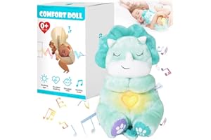 ZRPSIZP Stuffed Animals, Breathing Stuffed Animals with Realistic Breathing Action and Lighted Music, Ideal Sleeping Plush Toys Adjustable in Four Modes, Baby Gifts for Boys