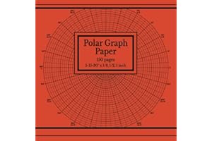 Polar Graph Paper: Circular Grid Notebook (150 pages, 5-15-30 degree angles with 1/8 inch radials)