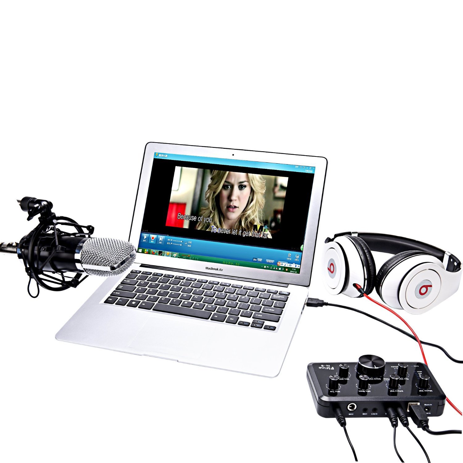 External Sound Card Fifine Audio Recording Interface USB Sound Box and