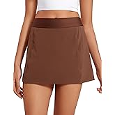 CRZ YOGA A Line Golf Skirts for Women High Waisted Casual Tennis Pickleball Athletic Skorts with Shorts Pockets