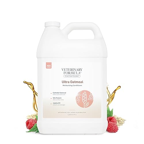 Veterinary Formula Smart Coat Complex Ultra Oatmeal Moisturizing Conditioner for Dogs, 128 Fl oz / 1 Gal – w/ Colloidal Oatmeal & Jojoba – Leaves Coat Soft, Shiny, Hydrated, Strong, Long-Lasting Scent