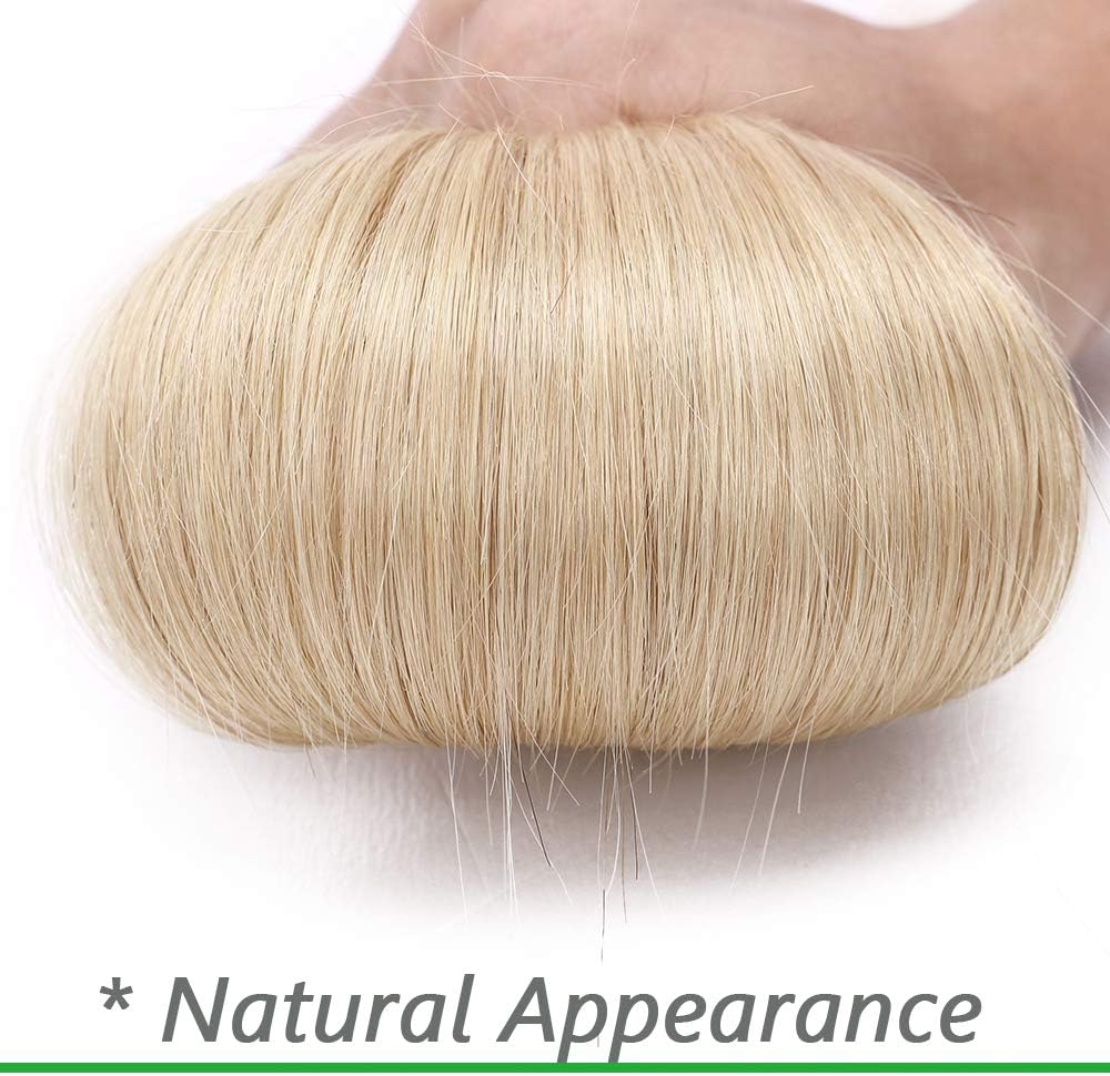 Silk-co One Piece Clip on Hair Extensions Seamless Clip in Hair Extension Blonde 100% Real Remy Hair Long Straight 3/4 Full Head (24"-60g - Image 4