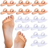 Nuanchu 12 Pairs Hammer Toe Pad Hammerhead Toe Straightener and Corrector Support Crest Cushion Spacers Separators Gel for Women Men Pain Relief Reduces Pressure(Peachpuff, White)