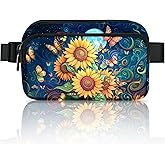 Sunflower Fanny Pack Travel Belt Bag Waterproof Small Crossbody Bags for Women Waist Pouch for Running Hiking Cycling