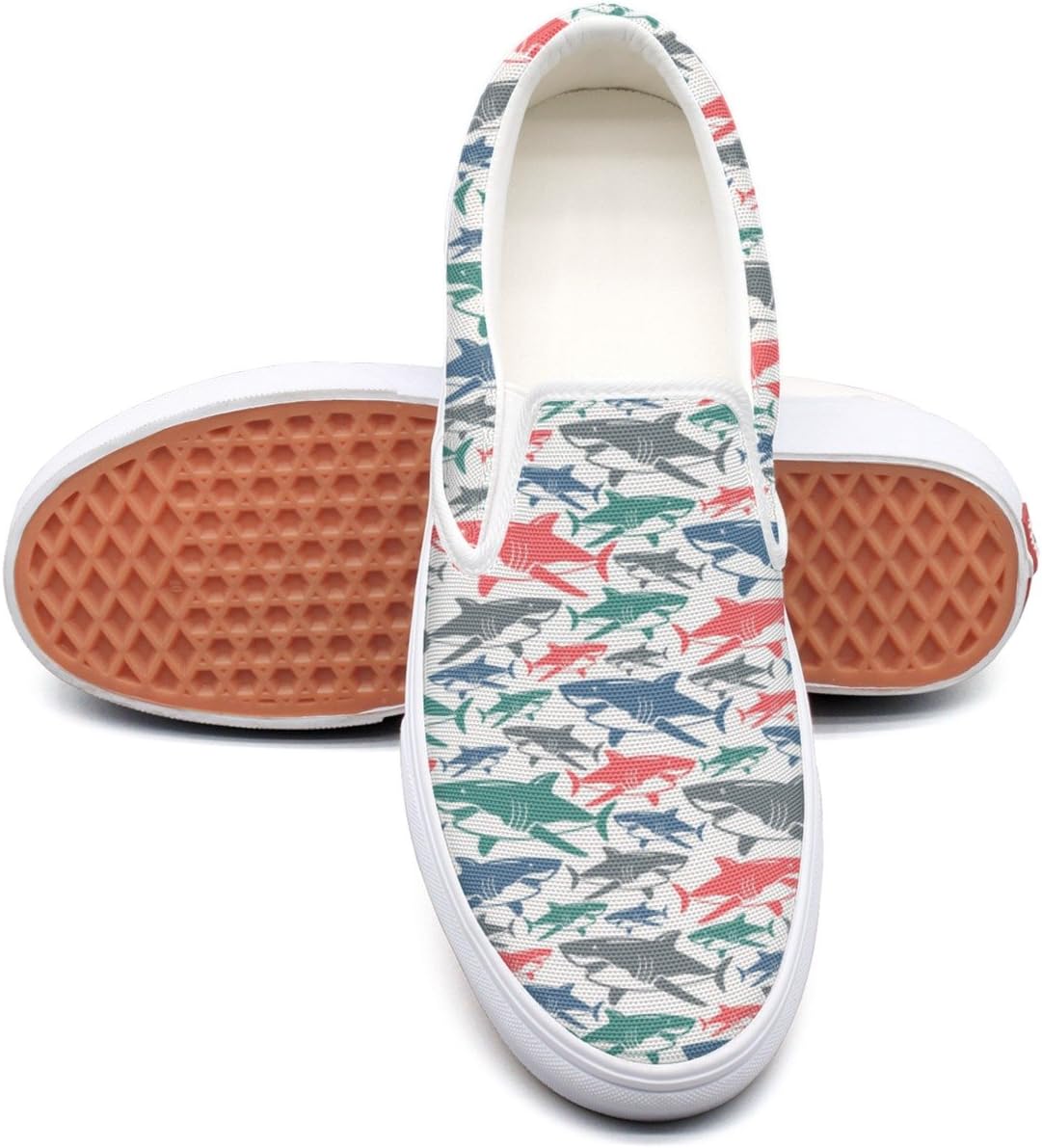 seventtynine Shark Images Classic Women's Canvas Slip-On Shoes Sneaker