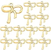 SiegYma Bow Charms, 120Pcs Cute Jewelry Connectors, Enamel Charm, Gold Plated Charms, Alloy Jewelry Charm Bulk, for Necklace Earring Bracelet Jewelry Making