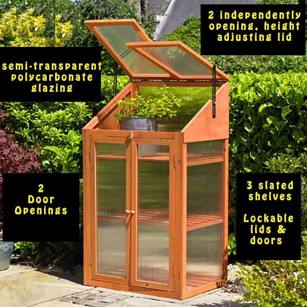 Rowlinson Garden Greenhouse Hardwood Coldframe, Brown, 120x69x51 cm