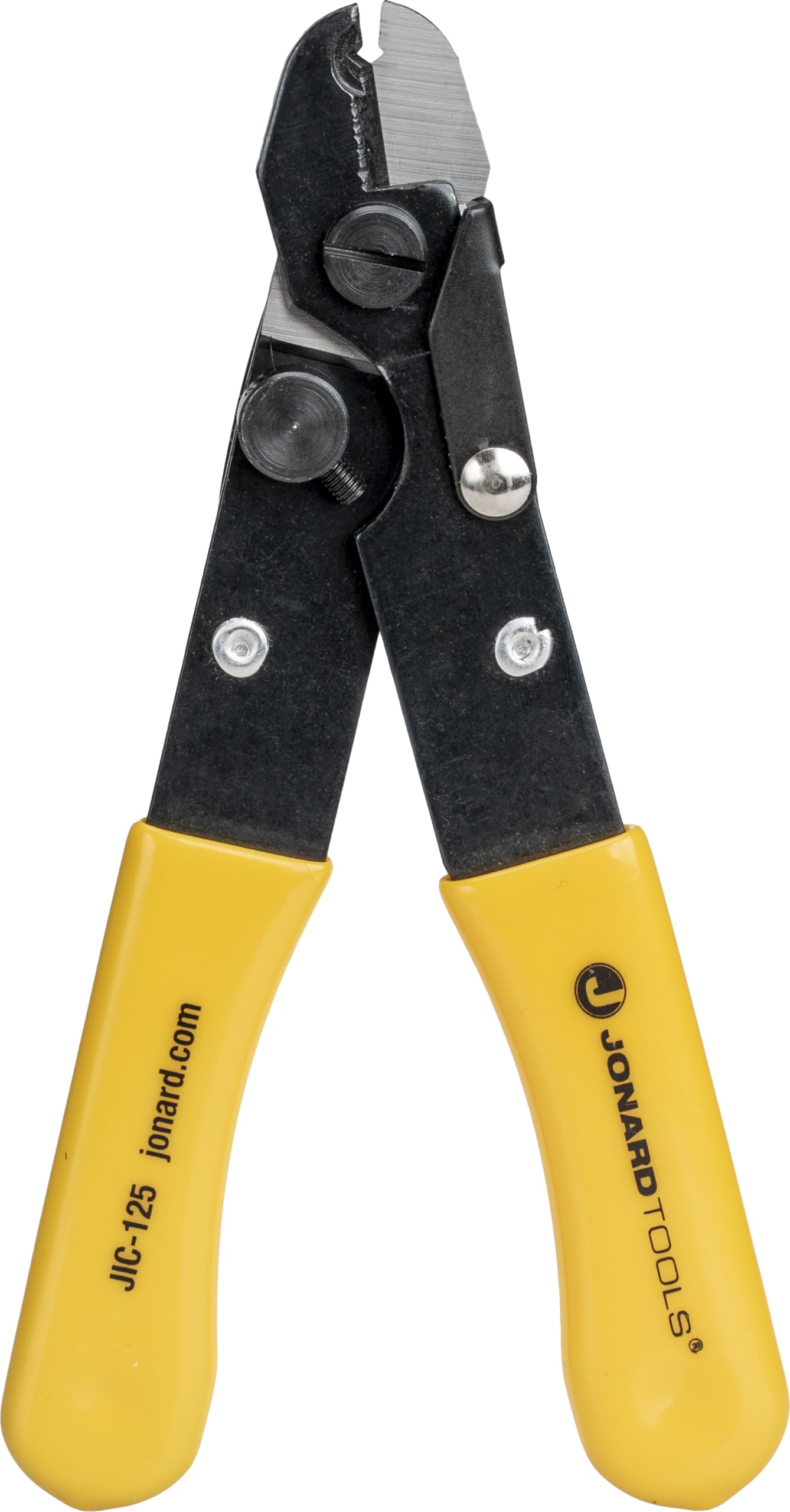 Jonard Tools JIC-125 Fibre Optic Stripper with Yellow Plastic Dipped Handle, 5-3/16" Length