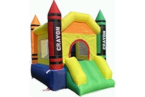 Dvreugde Outdoor & Indoor Mini Inflatable Bounce House with Blower Toddler Castle Kids Bouncy House with Slide, air Blower, Carrying Bag and Water Bag