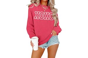 MNLYBABY Valentines Sweatshirt Women Valentine Shirt: Love Heart Shirts Casual Lightweight Long Sleeve Top