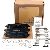 GuuYebe Ceramic Brake Pads,Front Pads,Installation Hardware For 1737 D1737 | For Nissan 2014-2019 Rogue 2 Rows of Seats