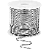 33FT Stainless Steel Box Chains Roll, 1mm 304 Stainless Steel Box Chain Spool Bulk for DIY Jewelry Making Necklace Bracelet