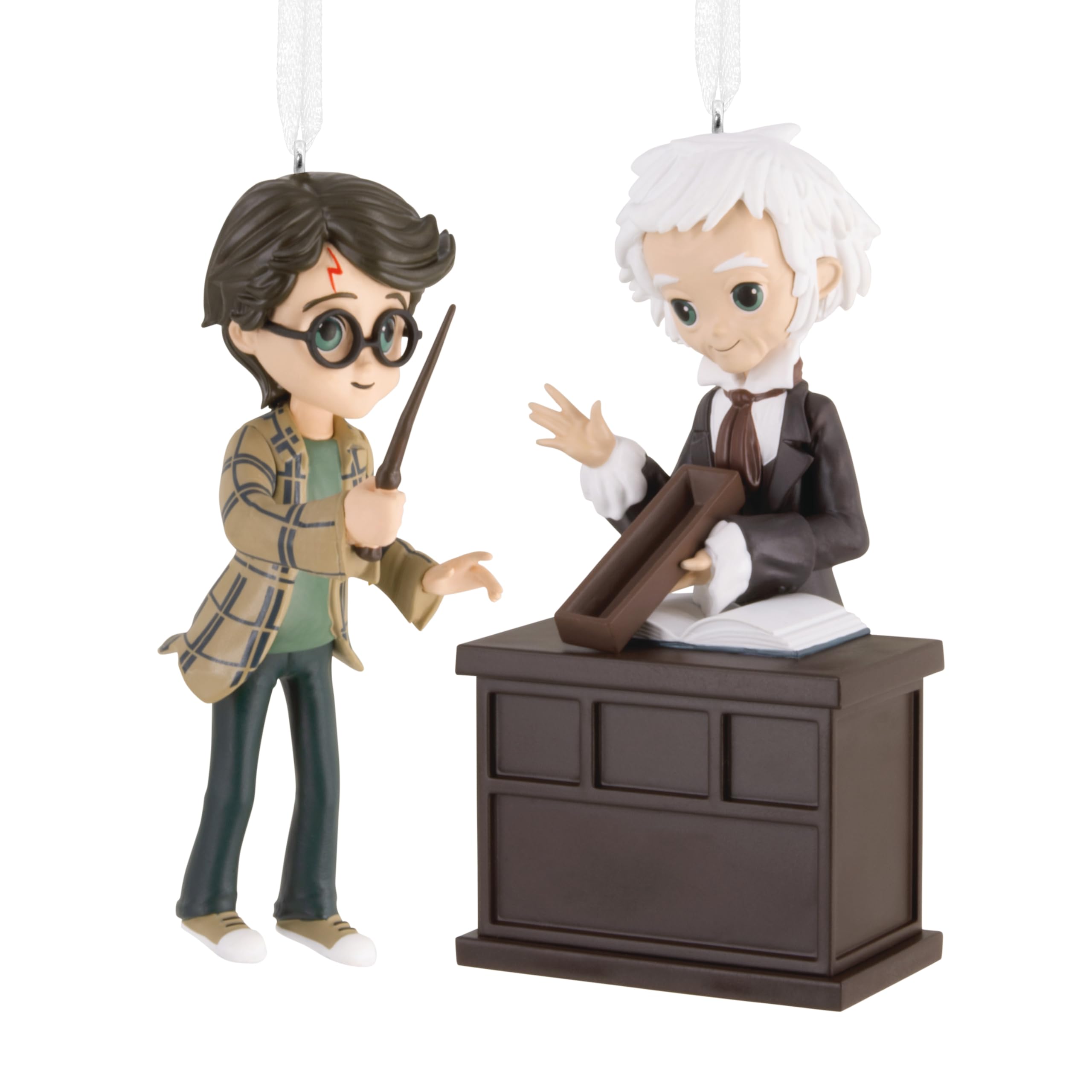 Hallmark Storied Moments, Harry Potter & Ollivander Ornament, Harry Potter Plastic Tree Decoration, Gifts for Christmas