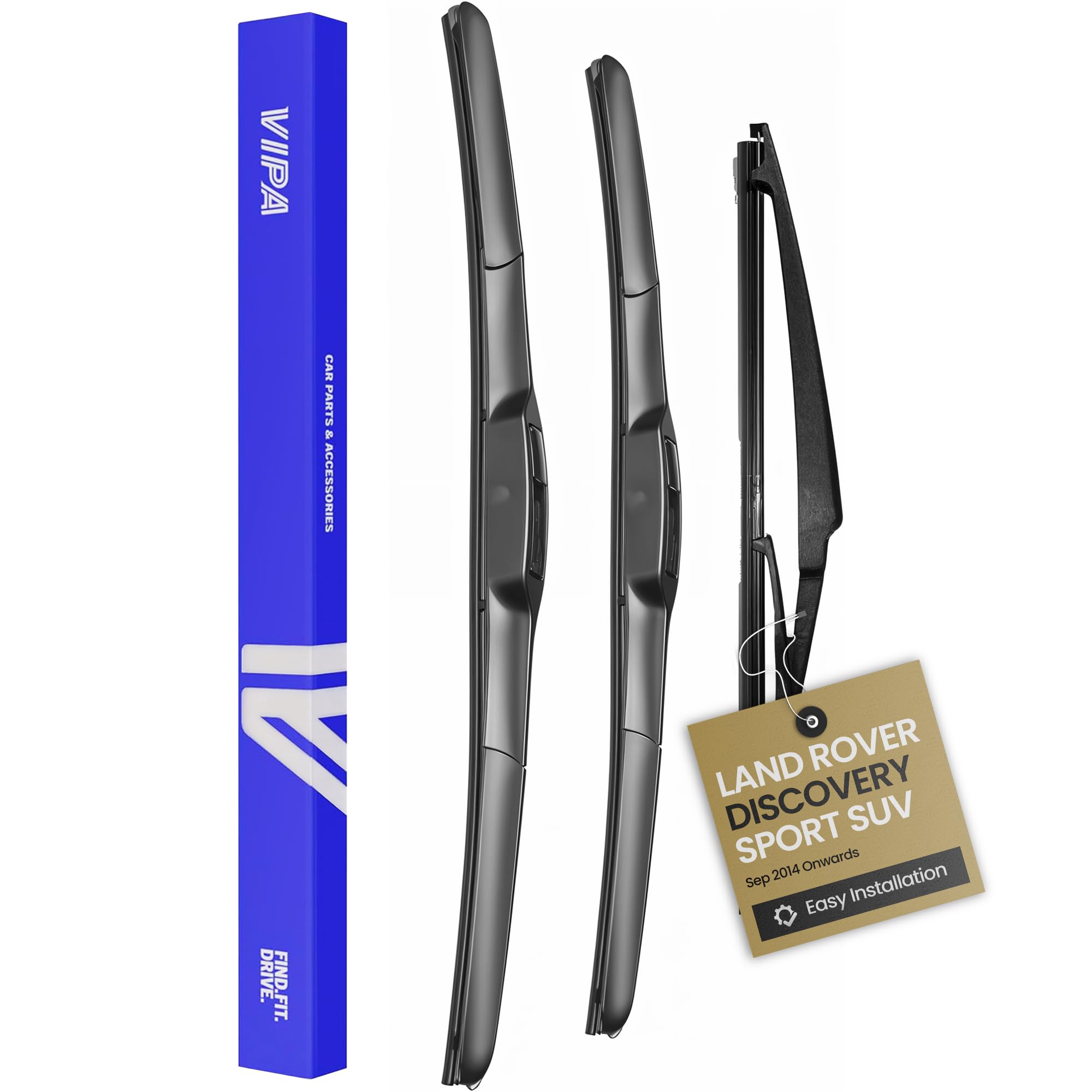 Vipa Car Parts Premium Wiper Blade Set | fits: LAND ROVER DISCOVERY SPORT SUV (Sep 2014 Onwards) | All-Weather Performance | Durable, Streak-Free Windshield Wipers | Easy Installation