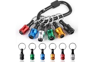 VALKYNOS Bit Holder Keychain - Quick Release Bit Holder, 1/4 Hex Drill Bit Holder Gadgets for Men, Drill Bit Organizer, Hand Tools for Impact Driver, Screwdriver, Drill Extension, Cool Stuff (Black-1 Set)