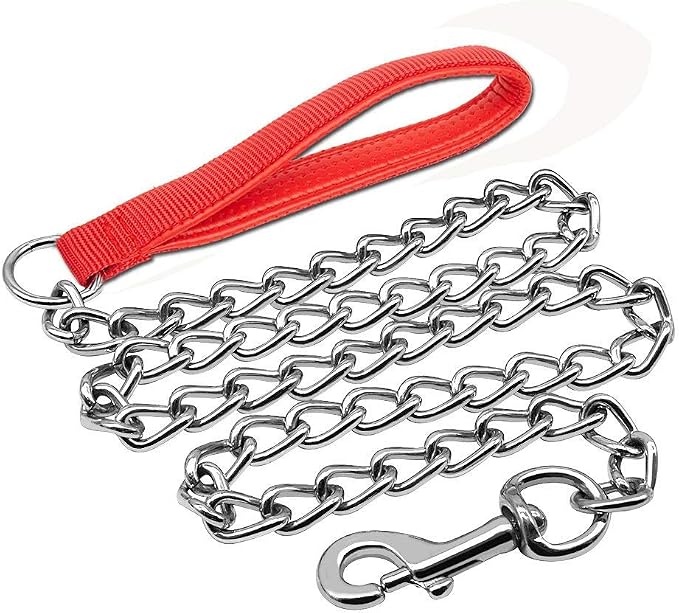 Petiry Metall-Hundeleine Verchromt – 122 Cm, Für Kleine Hunde Bis 15 Kg, Mit Gepolstertem Griff, Robust & Rostfrei