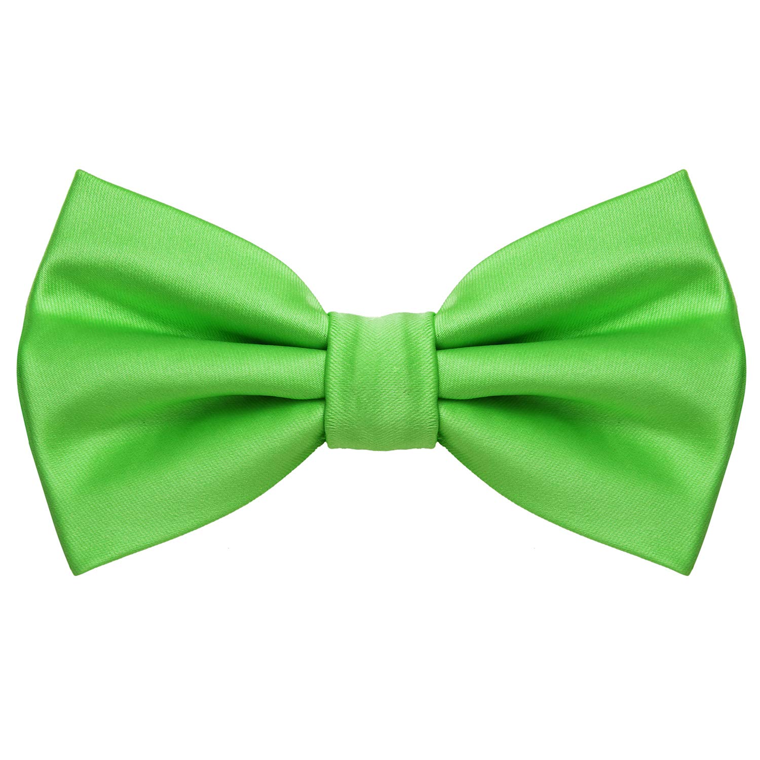MASADA bow tie lime-green - men's accessory in silk-look, continuously adjustable, handmade with hook closure - 12 x 6 cm