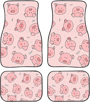 Amazon Com Chaqlin Cute Pig Pink Carpet Floor Mats For Car Suv