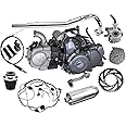 WPHMOTO Complete set of Lifan 125cc Engine Semi-Auto 4 Stroke Motor with Wiring Harness Carburetor Chain Sprocket Pipe Kit for Trail Bike CT70 90 110 125 Dirt Bike Trike
