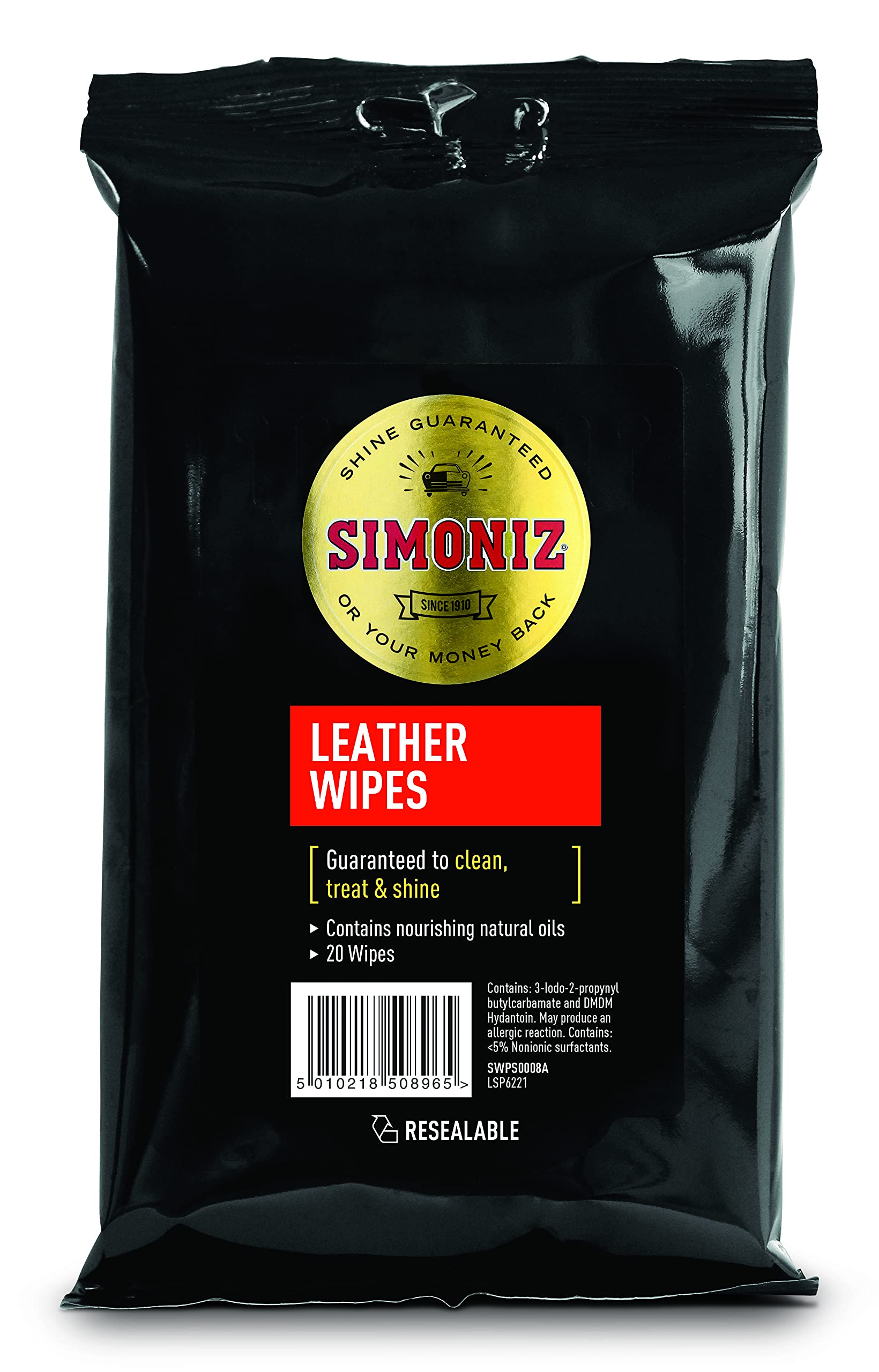 Simoniz SWPS0008A Leather Wipes 20pk