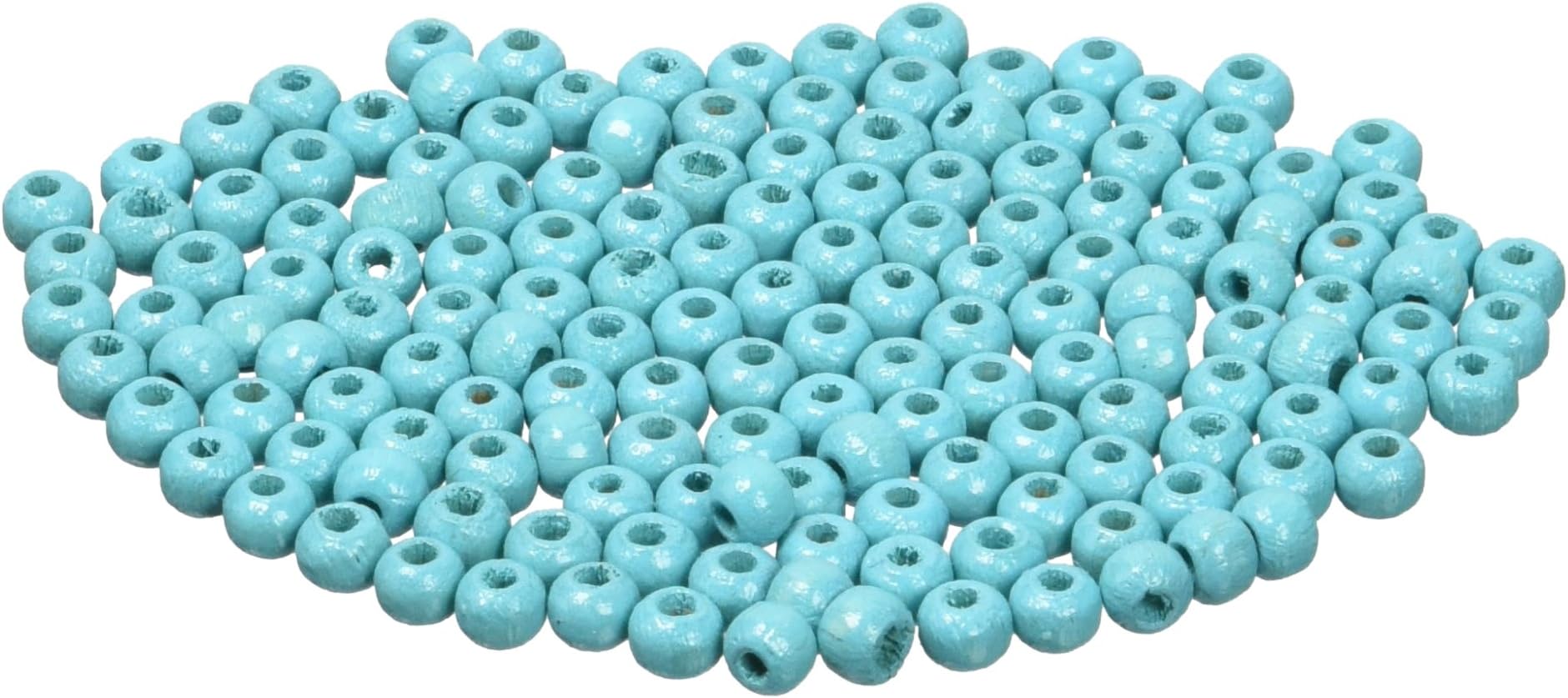Efco 1400254 4 mm 150-Piece Wooden Beads Hole, Turquoise 1400254