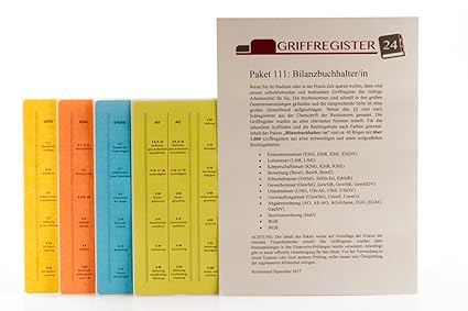 Griffregister Paket: Bilanzbuchhalter /-in (2019) 1.000 selbstklebende farbige Griffregister für Steuergesetze, Steuerrichtli