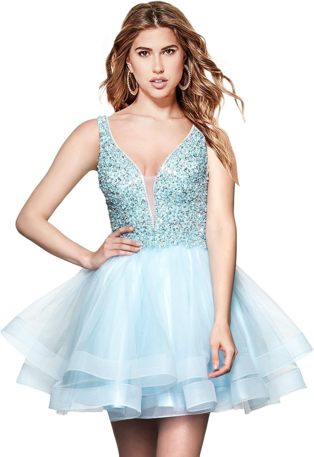 deep v homecoming dress