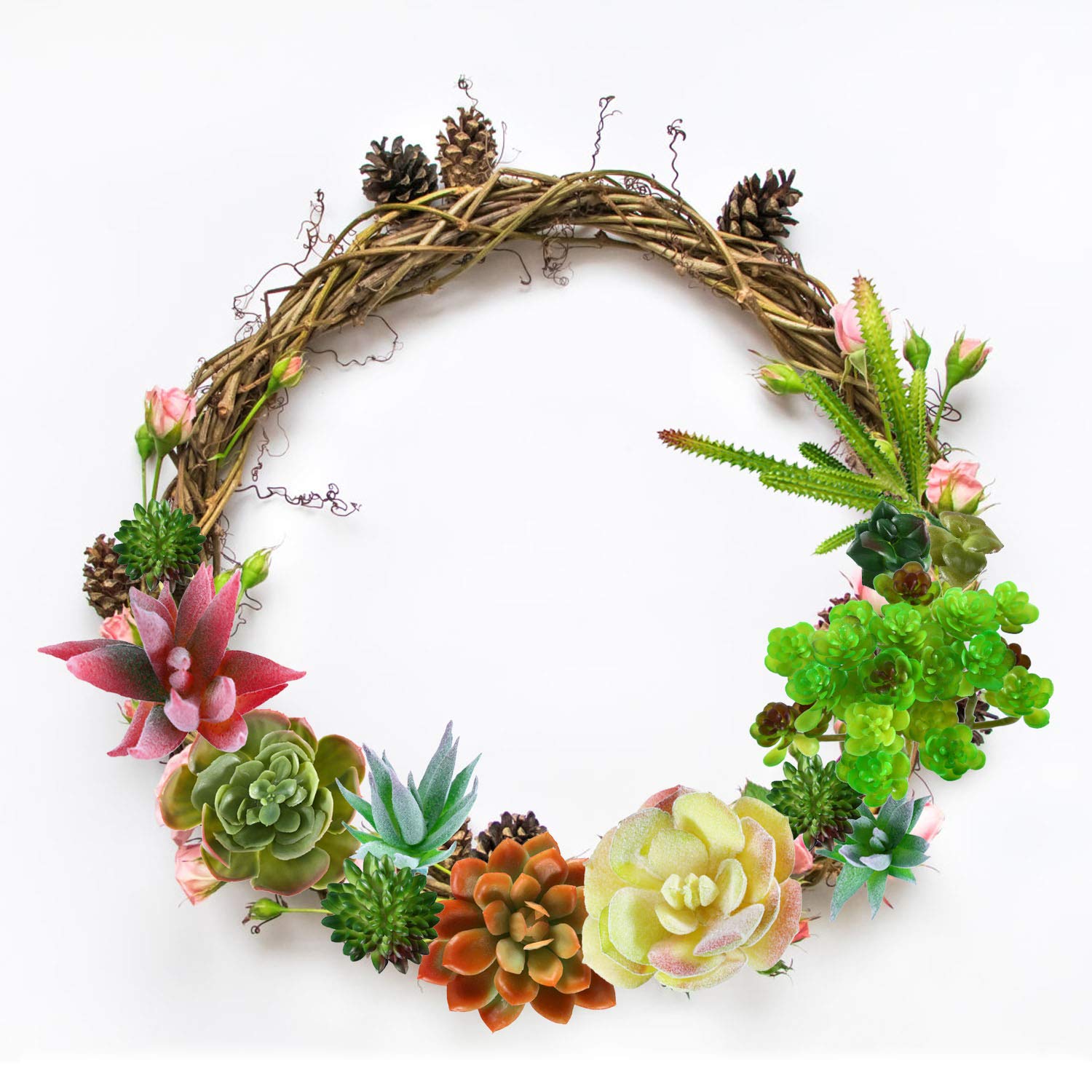 Beaspire Artificial Fake Succulent Plants 9 PCS Fake Plants Unpotted Faux Succulent Assorted for Indoor or Outdoor Decor, Office and Garden Arrangements Decoration