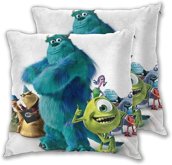 Amazon Co Jp クッション カバー モンスターズ インク Monsters University 2枚セット 抱き枕カバー 可愛い おしゃれ 車用 インテリア 飾り 北欧デザイン 正方形 角型 プレゼント ファッション